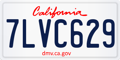CA license plate 7LVC629