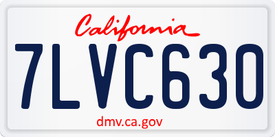 CA license plate 7LVC630