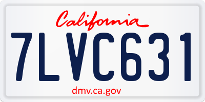 CA license plate 7LVC631
