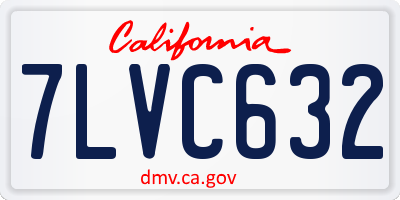 CA license plate 7LVC632