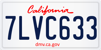 CA license plate 7LVC633
