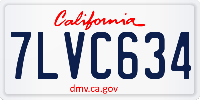 CA license plate 7LVC634