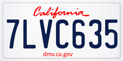 CA license plate 7LVC635