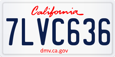 CA license plate 7LVC636