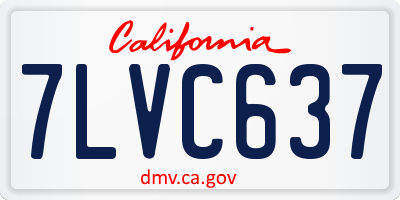 CA license plate 7LVC637