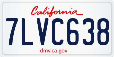 CA license plate 7LVC638