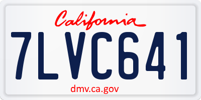 CA license plate 7LVC641