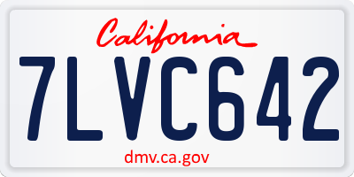 CA license plate 7LVC642