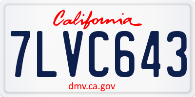 CA license plate 7LVC643