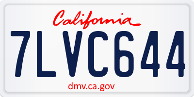 CA license plate 7LVC644