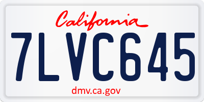 CA license plate 7LVC645