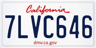CA license plate 7LVC646