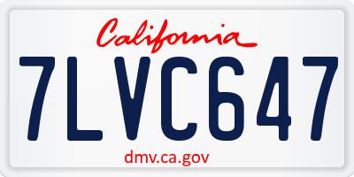 CA license plate 7LVC647