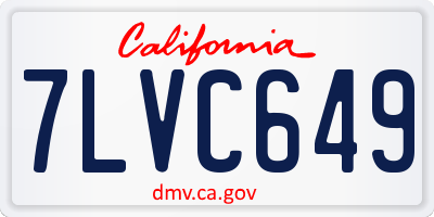 CA license plate 7LVC649