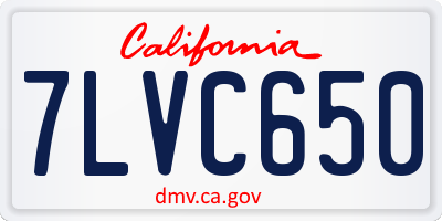 CA license plate 7LVC650