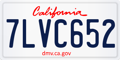CA license plate 7LVC652