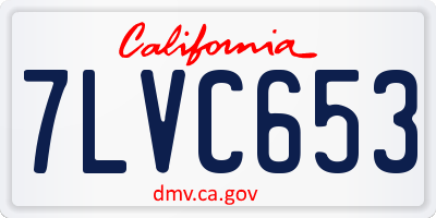 CA license plate 7LVC653