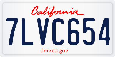 CA license plate 7LVC654
