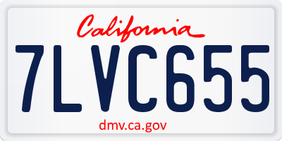 CA license plate 7LVC655