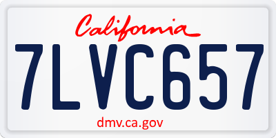 CA license plate 7LVC657