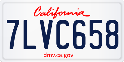 CA license plate 7LVC658