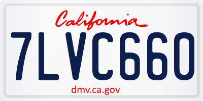 CA license plate 7LVC660