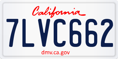 CA license plate 7LVC662