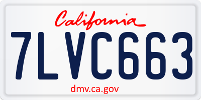 CA license plate 7LVC663