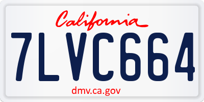 CA license plate 7LVC664