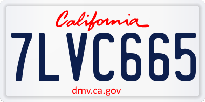 CA license plate 7LVC665