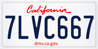 CA license plate 7LVC667