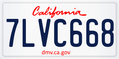 CA license plate 7LVC668