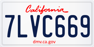 CA license plate 7LVC669
