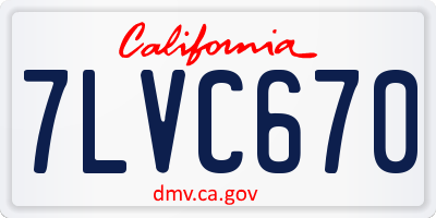 CA license plate 7LVC670