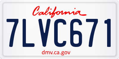 CA license plate 7LVC671