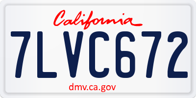 CA license plate 7LVC672