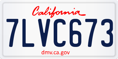 CA license plate 7LVC673