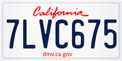 CA license plate 7LVC675