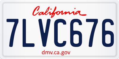 CA license plate 7LVC676