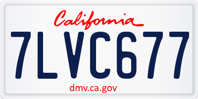 CA license plate 7LVC677