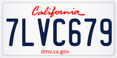 CA license plate 7LVC679