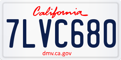 CA license plate 7LVC680