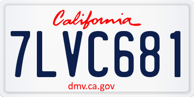 CA license plate 7LVC681