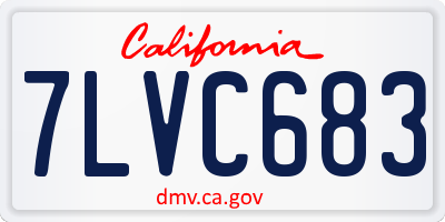 CA license plate 7LVC683