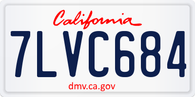 CA license plate 7LVC684
