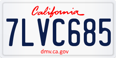 CA license plate 7LVC685