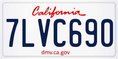 CA license plate 7LVC690