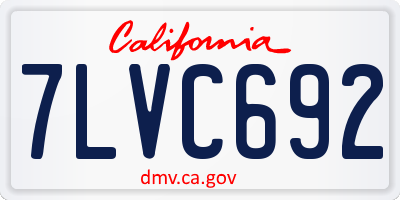 CA license plate 7LVC692