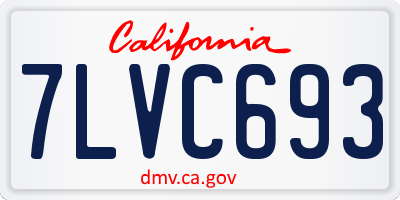 CA license plate 7LVC693