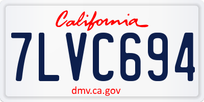 CA license plate 7LVC694
